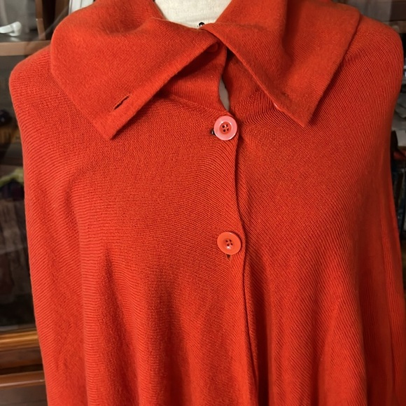 Garnet Hill Cashmere Poncho w Fringe XL - Picture 2 of 7